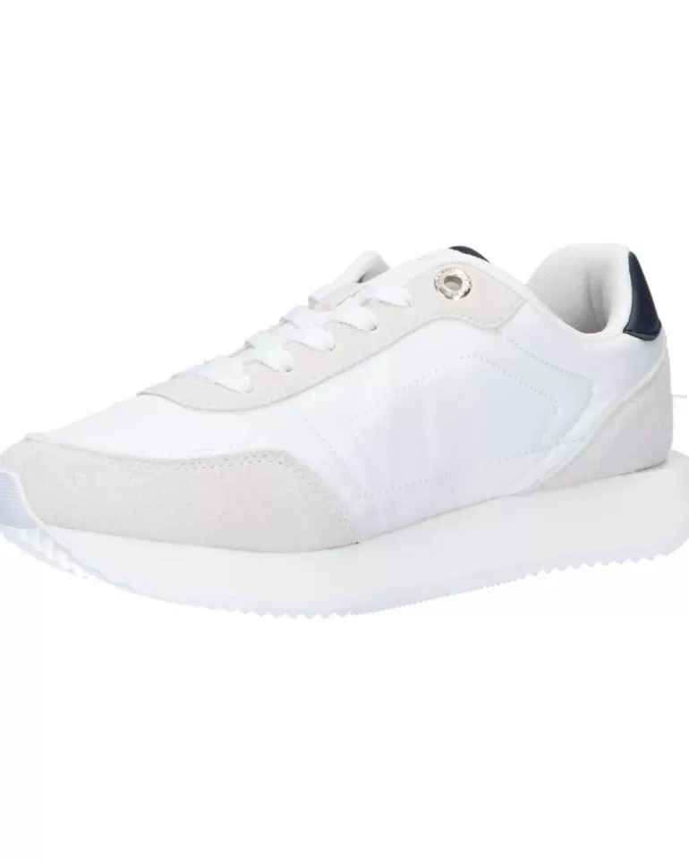TOMMY HILFIGER Zapatillas Deporte De Mujer Fw0Fw07831 Essential Runner Global Stripes Ybs White Best