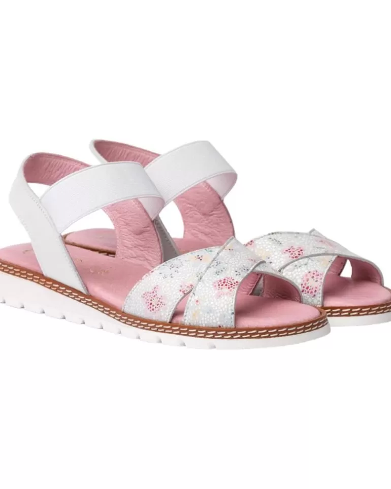 ANGELITOS Zapatos De Mujer Y Niña Sandalia H Flor Ang626 Blanco New