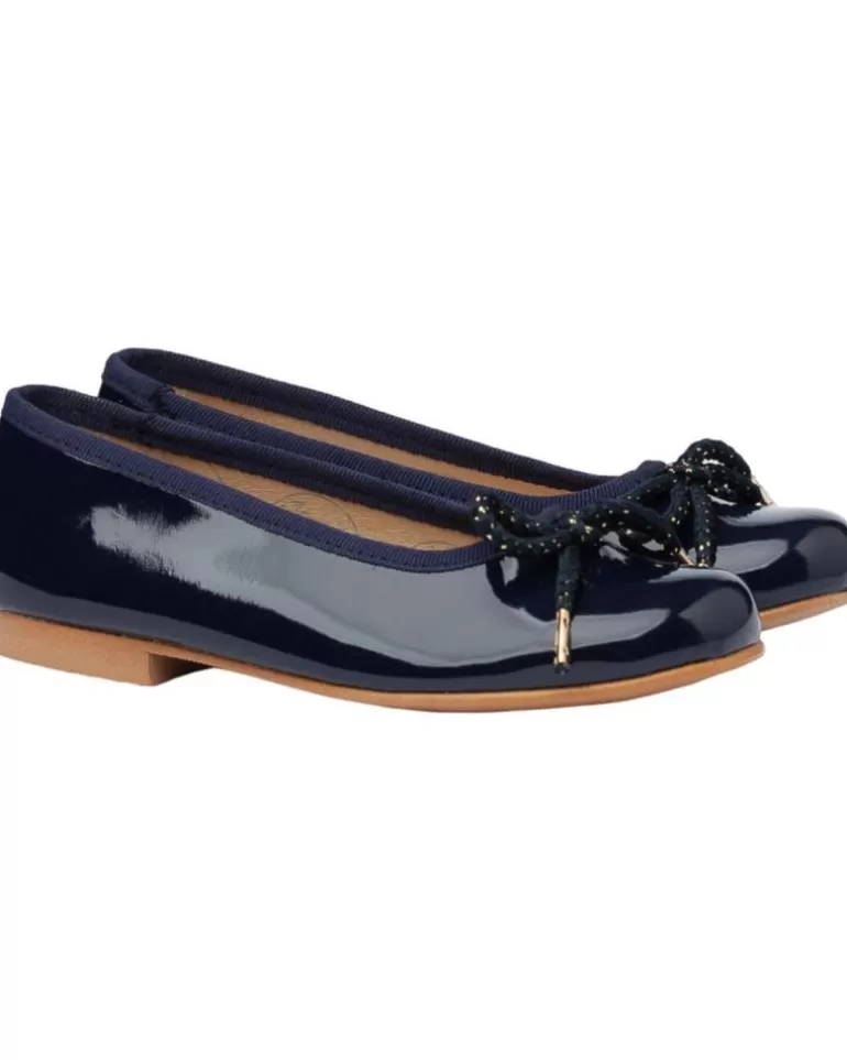 ANGELITOS Zapatos De Niña Bailarina Ceremonia Charol 1569 Marino Sale