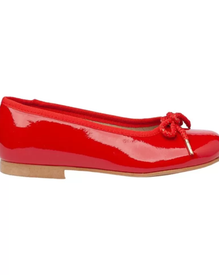 ANGELITOS Zapatos De Niña Bailarina Ceremonia Charol 1569 Rojo Sale