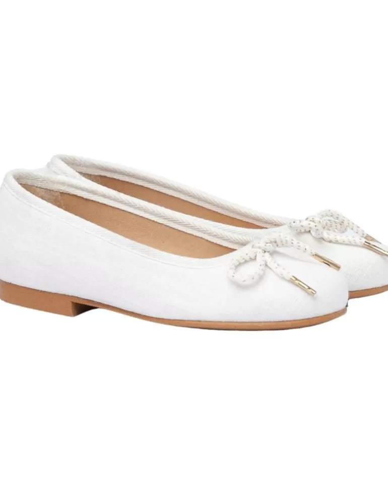 ANGELITOS Zapatos De Niña Bailarina Ceremonia Piel 1568 Blanco New