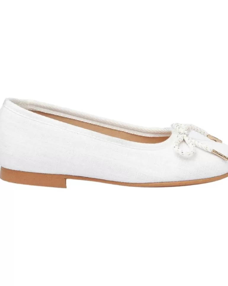 ANGELITOS Zapatos De Niña Bailarina Ceremonia Piel 1568 Blanco New