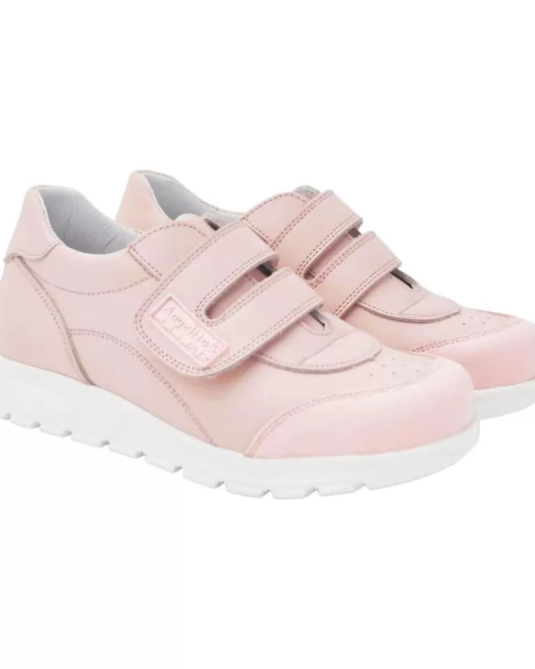 ANGELITOS Zapatos De Niña Deportivo Escolar Piel 903 Rosa Discount