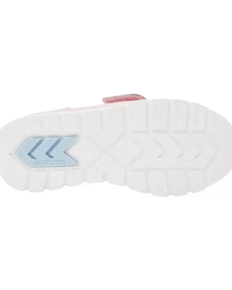 ANGELITOS Zapatos De Niña Deportivo Escolar Piel 903 Rosa Discount