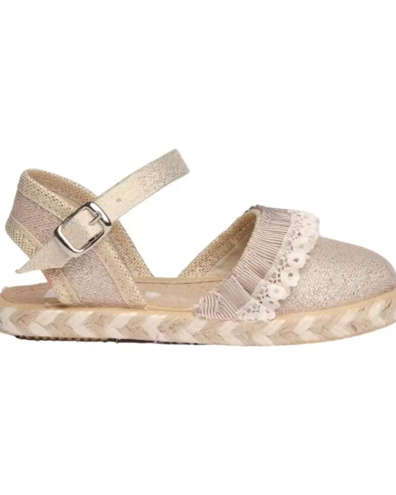 ANGELITOS Zapatos De Niña Sandalia Valenciana Ang951 Platino Cheap