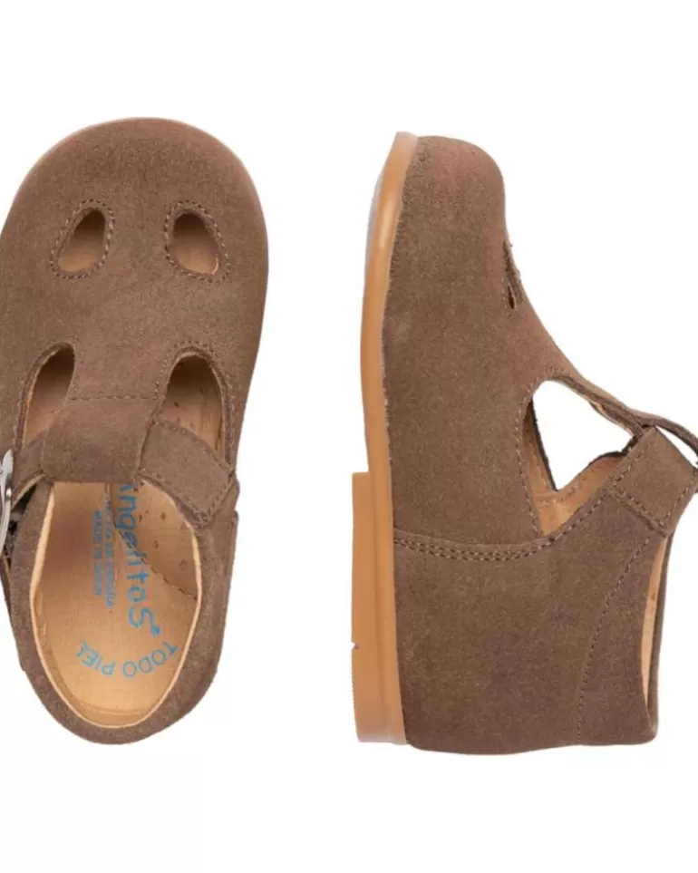 ANGELITOS Zapatos De Niña Y Niño Pepito Piel Serraje 634 Taupe Hot