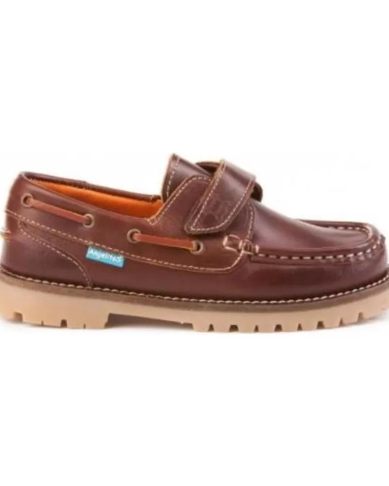 ANGELITOS Zapatos De Niño 804Timber Velcro Marron New