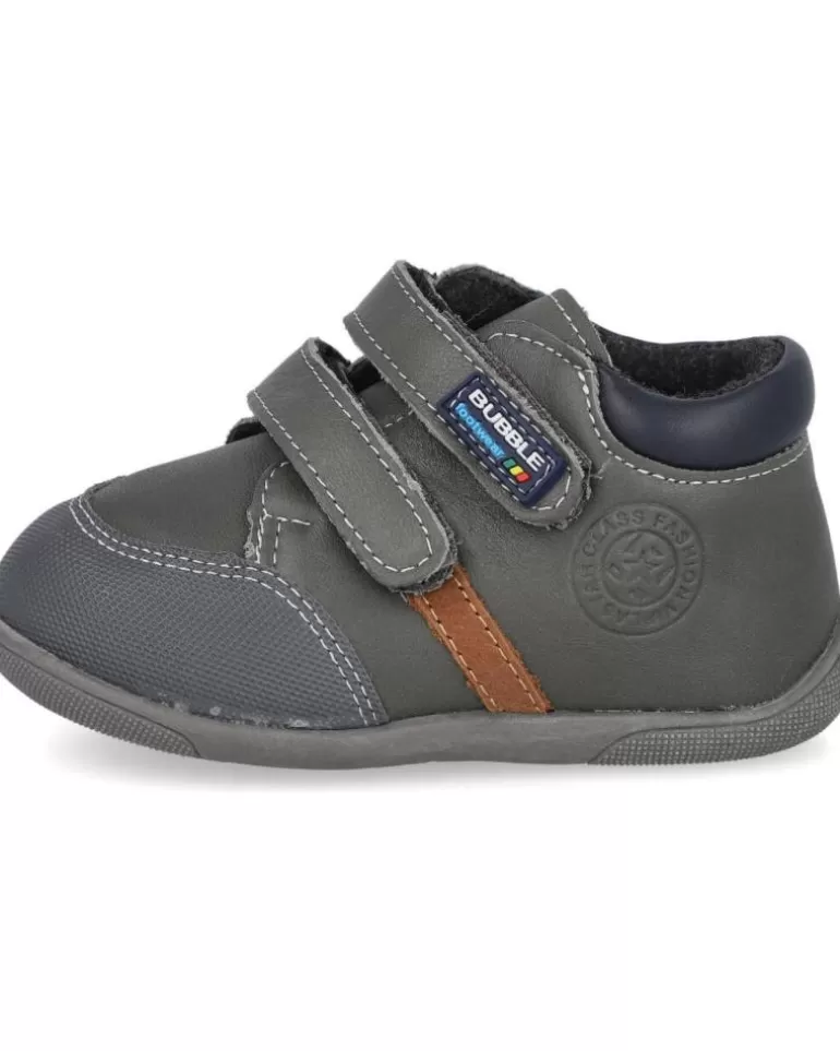 BUBBLE BOBBLE Zapatos De Niño Bubble Kids C363 Botas Piel Bebé Gris Fashion