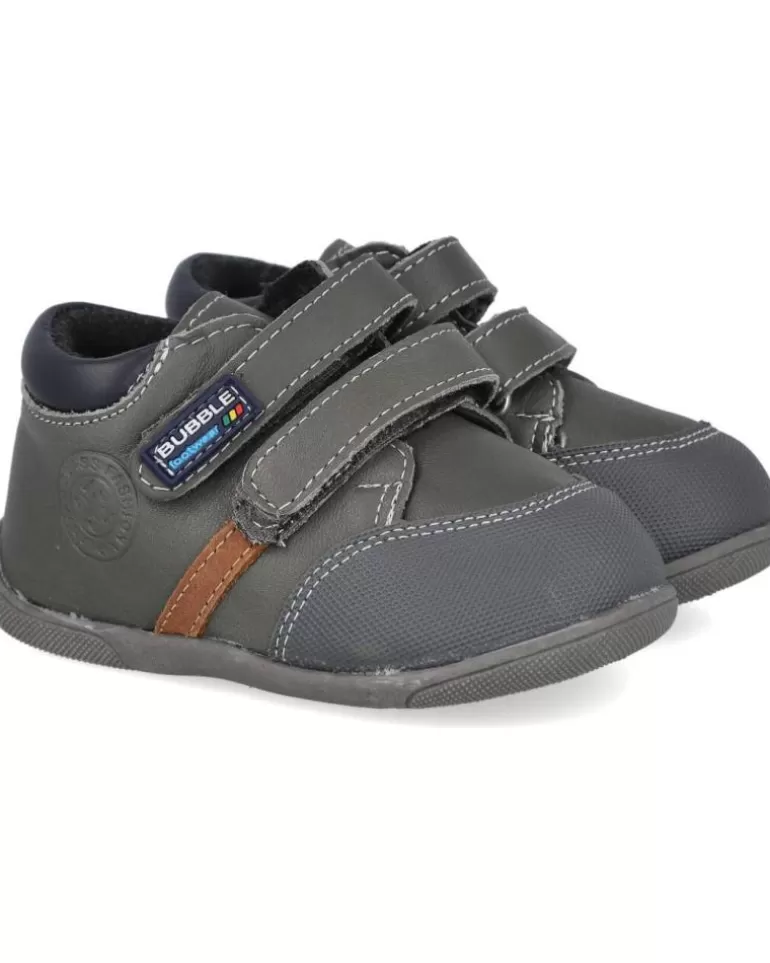 BUBBLE BOBBLE Zapatos De Niño Bubble Kids C363 Botas Piel Bebé Gris Fashion
