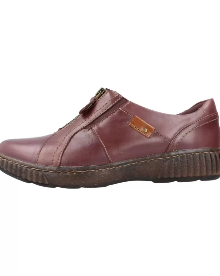 CLARKS Zapatos De Mujer Magnolia Zip Burdeos Discount