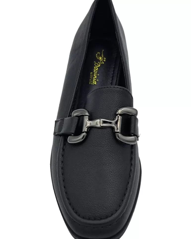 DAVINIA Zapatos De Mujer Mocasin Plano Mujer Negro Hot