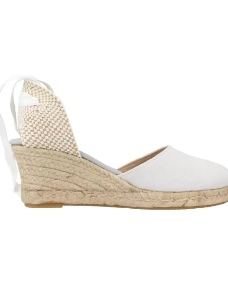 CLARA DURAN Zapatos De Cuña De Mujer Valensercd Blanco Cheap