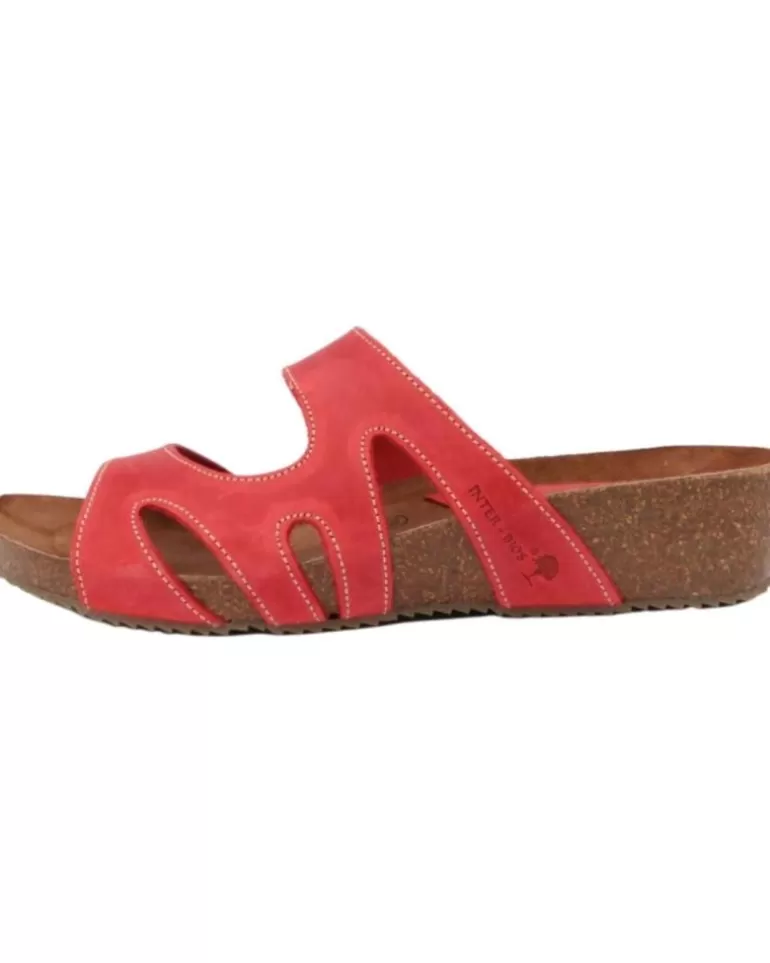 INTERBIOS Zapatos De Cuña De Mujer Inter-Bios 5317 Sandalia Bio Mujer Piel Rojo Fashion