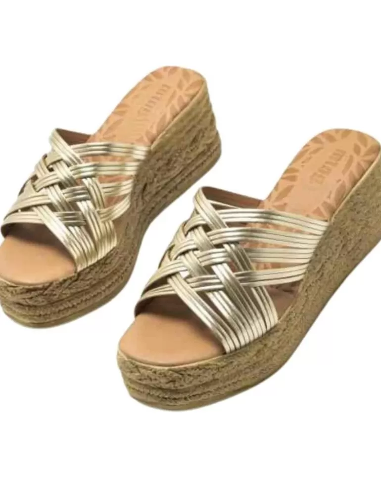 MTNG Zapatos De Cuña De Mujer Sandalias Mustang 51929 Oro Online