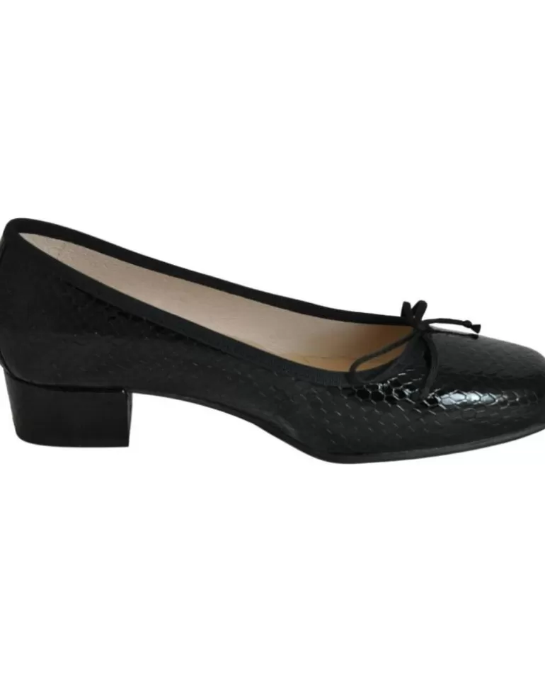 DCHICAS Zapatos De Tacón De Mujer - Manoletina Tacón Bajo De Piel Para Mujer Modelo Negro Clearance