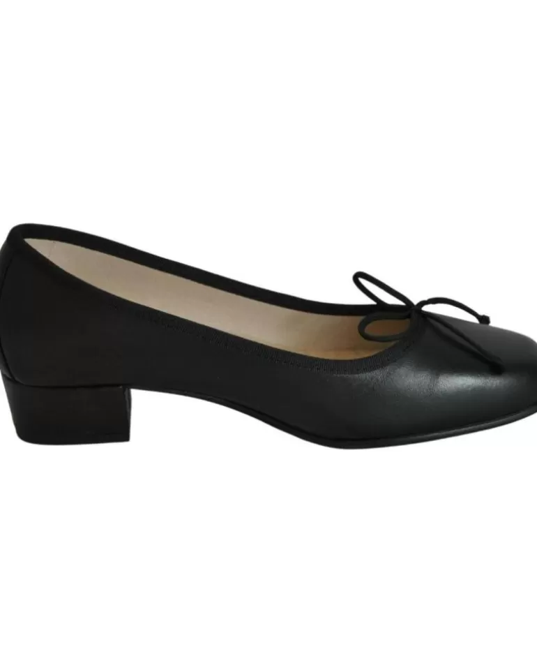 DCHICAS Zapatos De Tacón De Mujer - Manoletina Tacón Bajo De Piel Para Mujer Modelo Negro Flash Sale