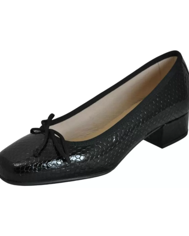 DCHICAS Zapatos De Tacón De Mujer - Manoletina Tacón Bajo De Piel Para Mujer Modelo Negro Clearance