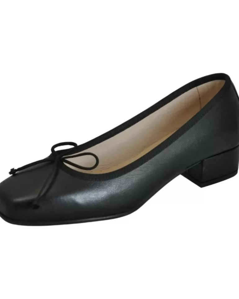 DCHICAS Zapatos De Tacón De Mujer - Manoletina Tacón Bajo De Piel Para Mujer Modelo Negro Flash Sale