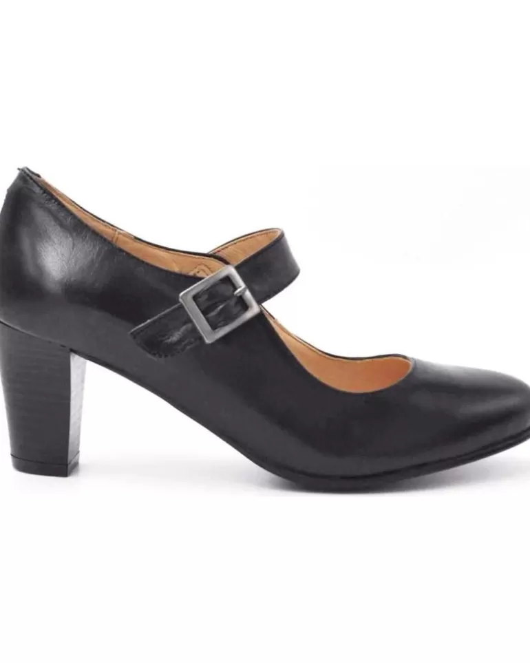 EVA MAÑAS Zapatos De Tacón Eva Manas De Mujer Salon Baile De Piel 1504 Negro Store