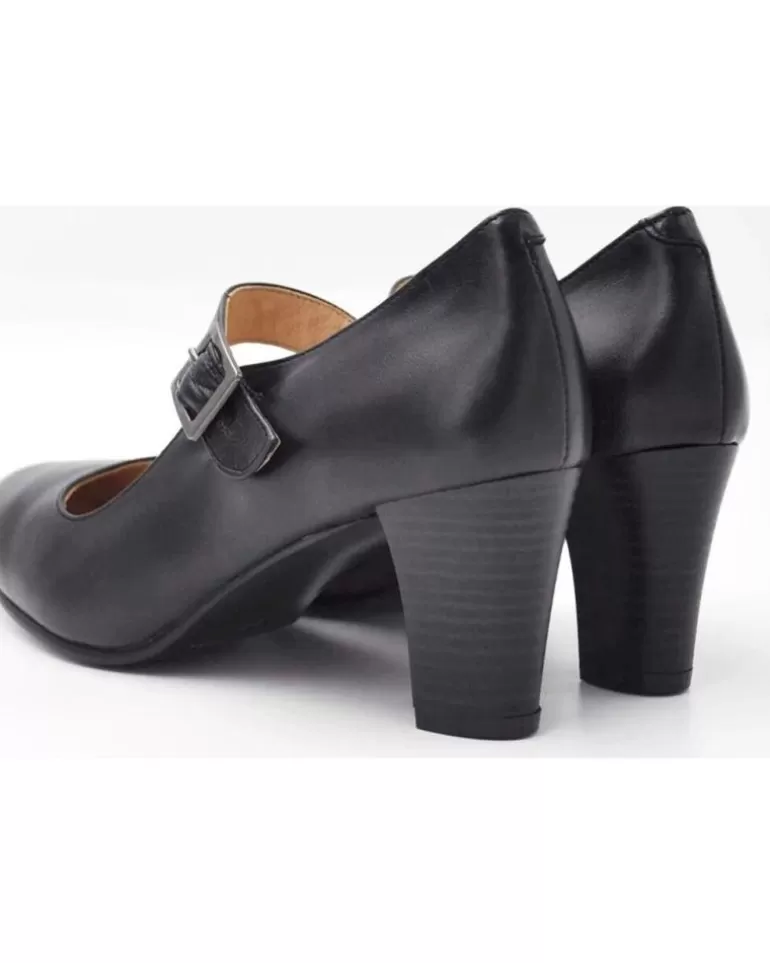 EVA MAÑAS Zapatos De Tacón Eva Manas De Mujer Salon Baile De Piel 1504 Negro Store