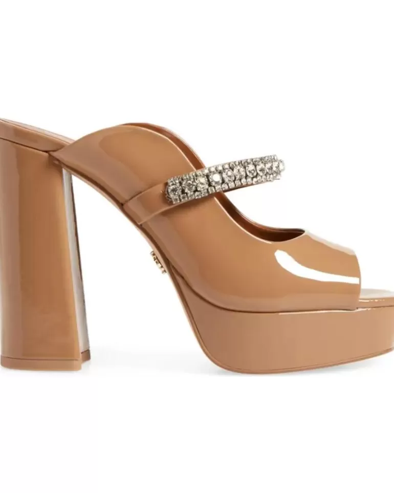 KURT GEIGER LONDON Zapatos De Tacón De Mujer Kurt Geiger 225-Duke Platform Peep Toe-Camel-Patent 95592483 Marron Online