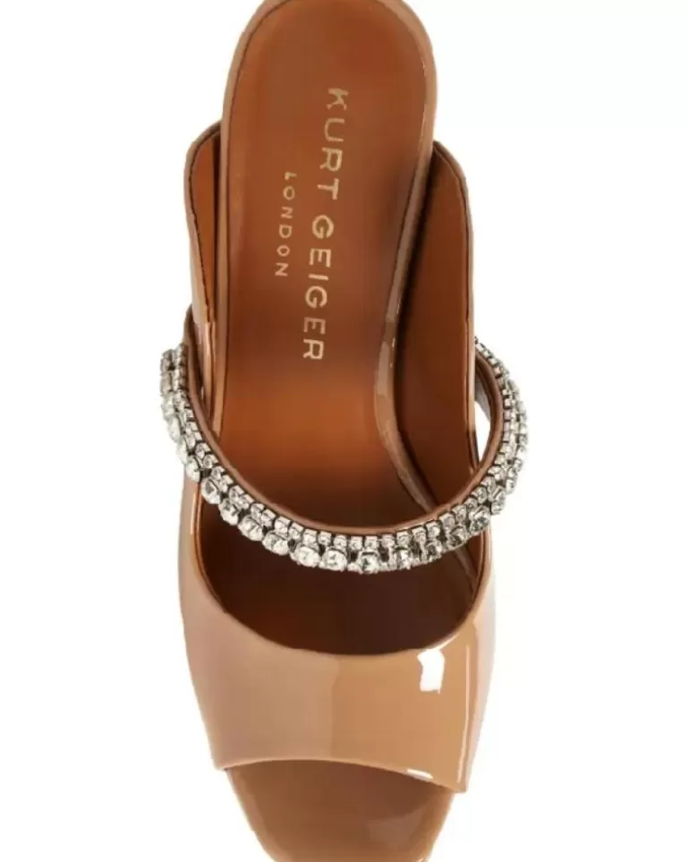 KURT GEIGER LONDON Zapatos De Tacón De Mujer Kurt Geiger 225-Duke Platform Peep Toe-Camel-Patent 95592483 Marron Online