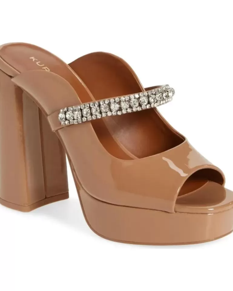 KURT GEIGER LONDON Zapatos De Tacón De Mujer Kurt Geiger 225-Duke Platform Peep Toe-Camel-Patent 95592483 Marron Online