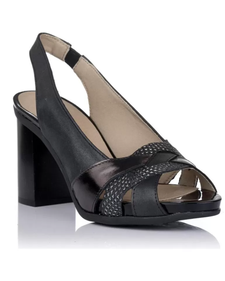 PITILLOS Zapatos De Tacón De Mujer Sandalias De Tacón 1552 Negras Negro Best Sale