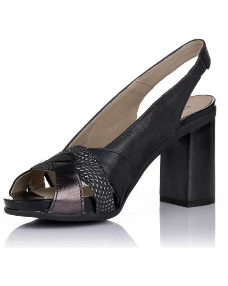 PITILLOS Zapatos De Tacón De Mujer Sandalias De Tacón 1552 Negras Negro Best Sale