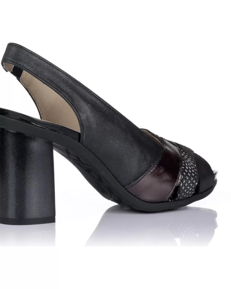 PITILLOS Zapatos De Tacón De Mujer Sandalias De Tacón 1552 Negras Negro Best Sale
