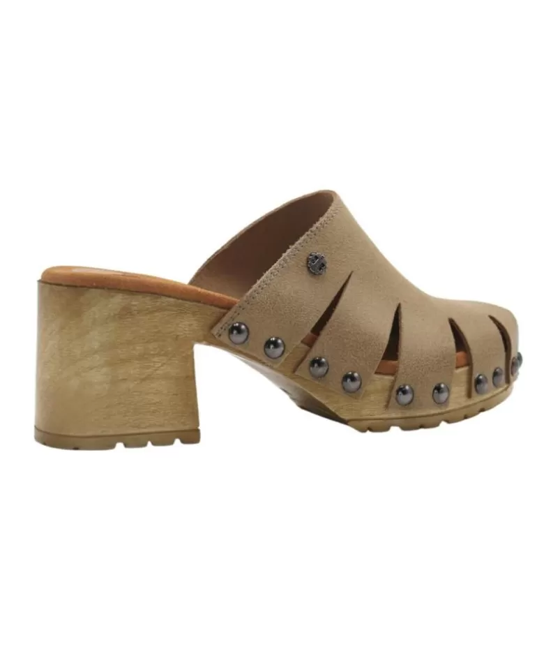 PORRONET Zapatos De Tacón De Mujer Zueco 2981 Arena Clearance