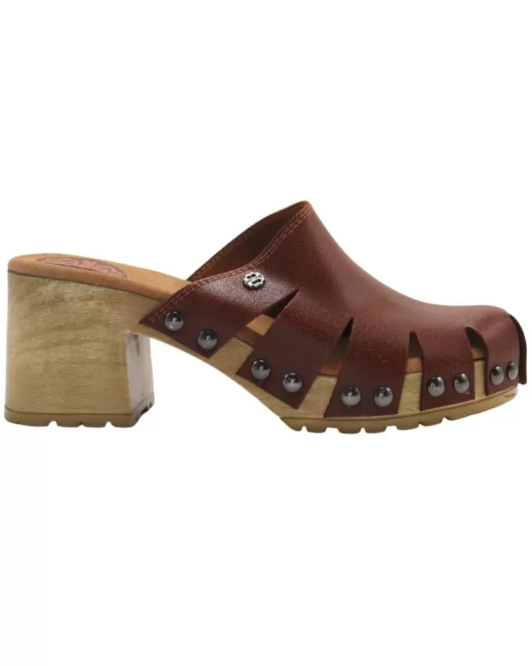 PORRONET Zapatos De Tacón De Mujer Zueco 2981 Cuero Flash Sale