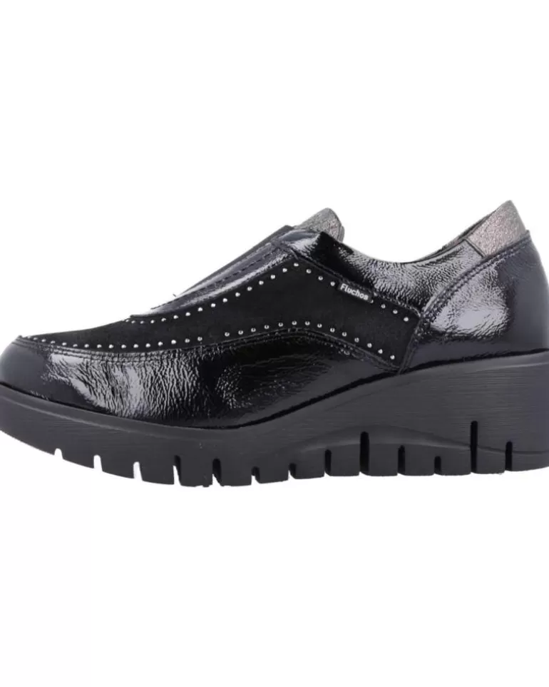 FLUCHOS Zapatos De Mujer F1827 Negro New