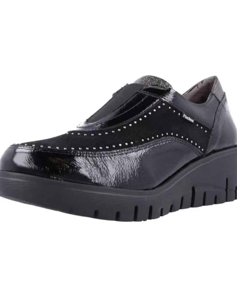 FLUCHOS Zapatos De Mujer F1827 Negro New