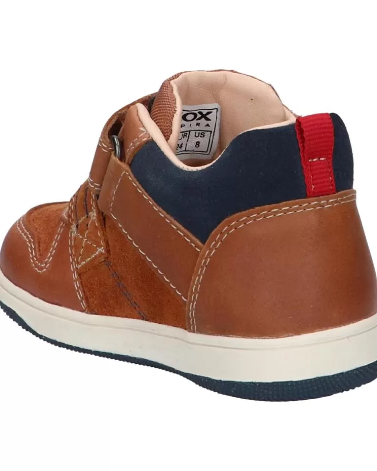 GEOX Zapatos De Niño B161La 022Me B New Flick Boy C6381 Lt Brown-Navy Outlet