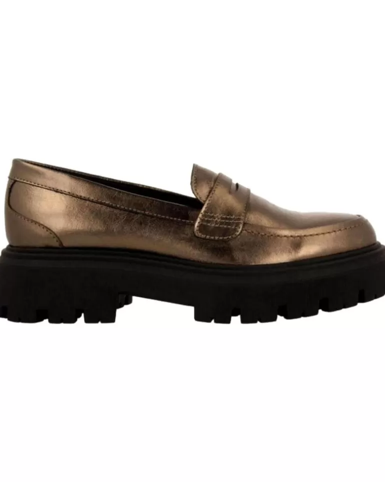 GIOSEPPO Zapatos De Mujer Mocasines Metalizados Mujer 70197 Marron Flash Sale