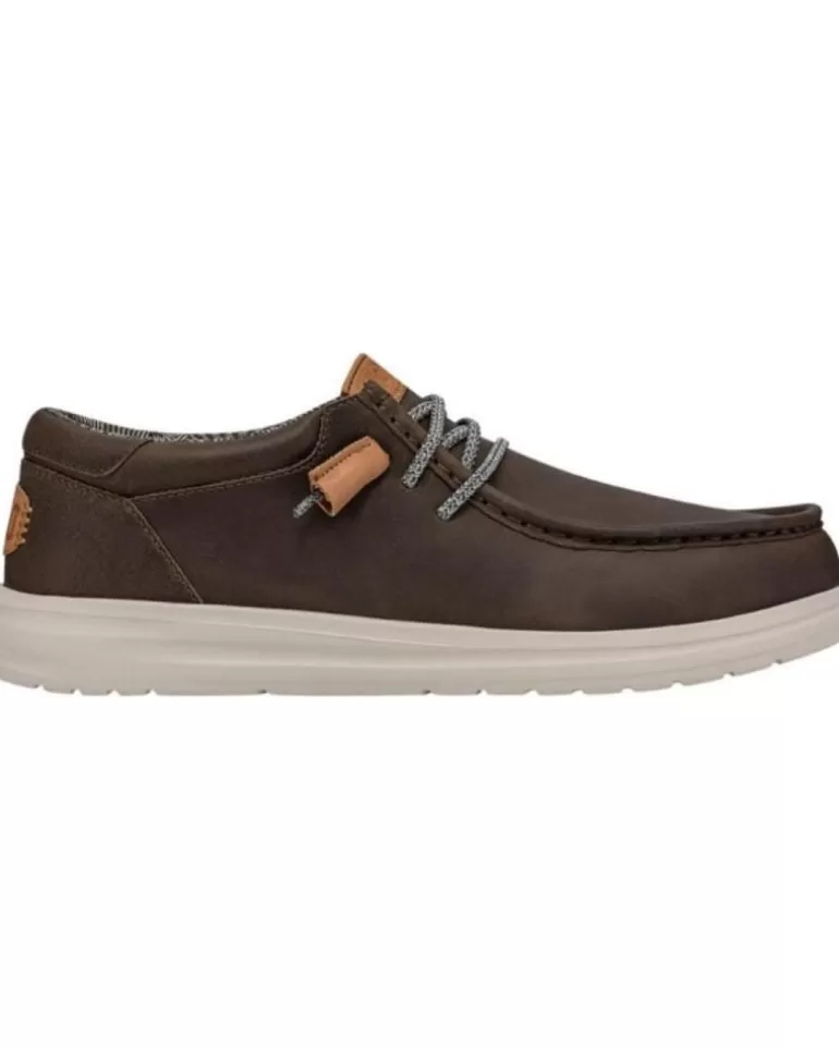 HEY DUDE Zapatos De Hombre Hd40175-030 Wally Grip Craft Leather Grey Best Sale
