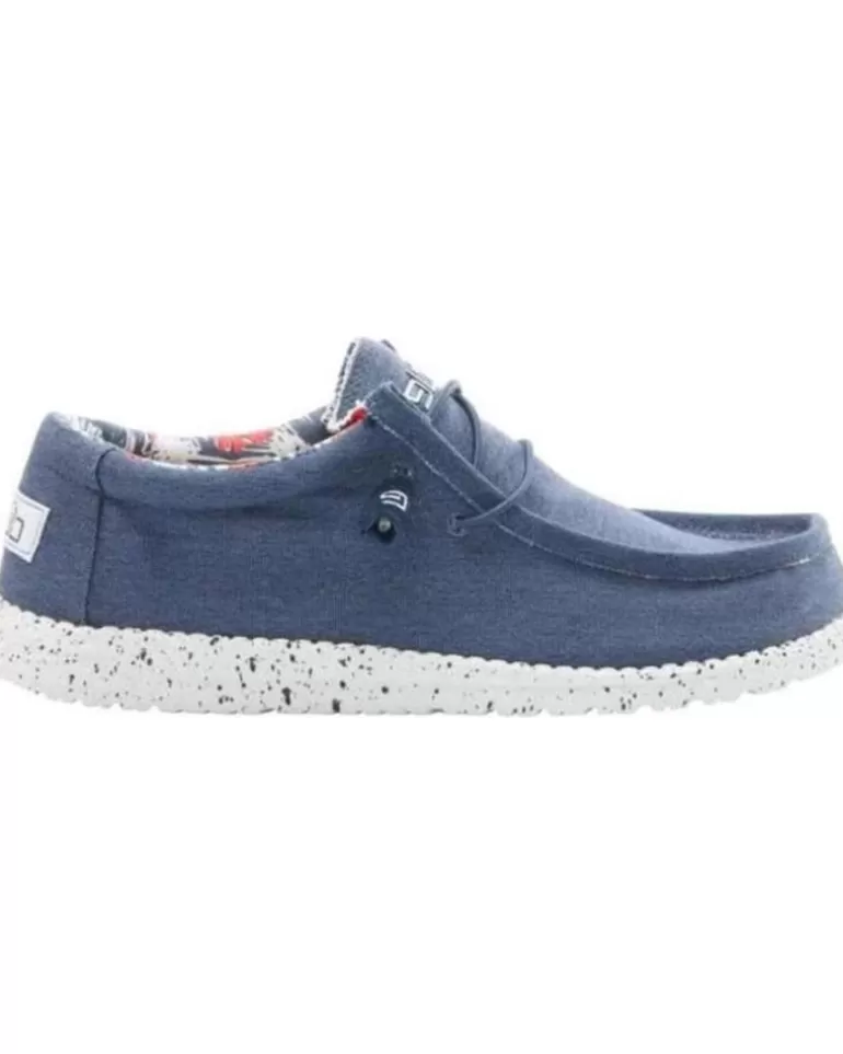 HEY DUDE Zapatos De Hombre Wally Stretch Canvas Azul Cheap