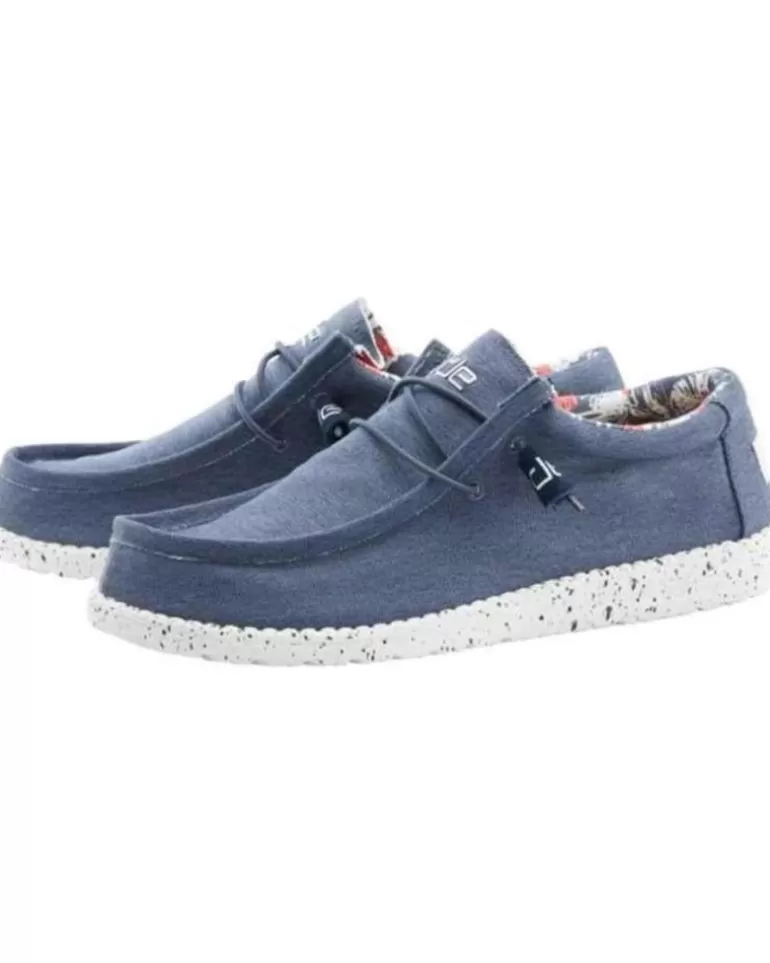 HEY DUDE Zapatos De Hombre Wally Stretch Canvas Azul Cheap