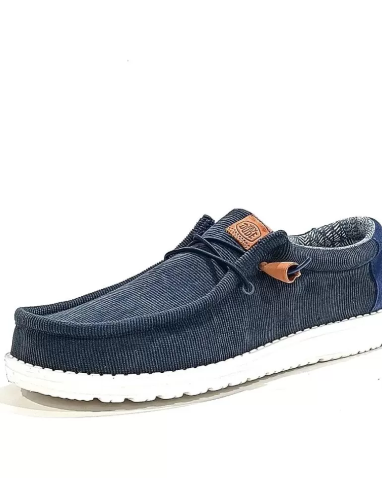 HEY DUDE Zapatos De Hombre Zapatilla De Lona Con Suela De Goma Navy Outlet