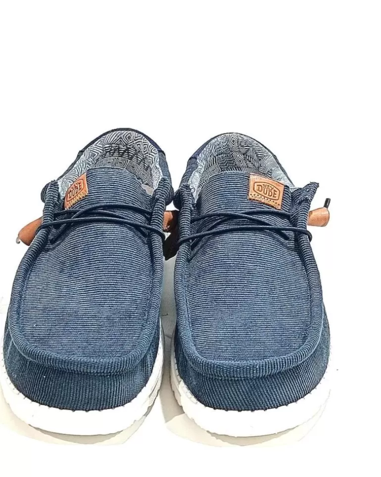 HEY DUDE Zapatos De Hombre Zapatilla De Lona Con Suela De Goma Navy Outlet