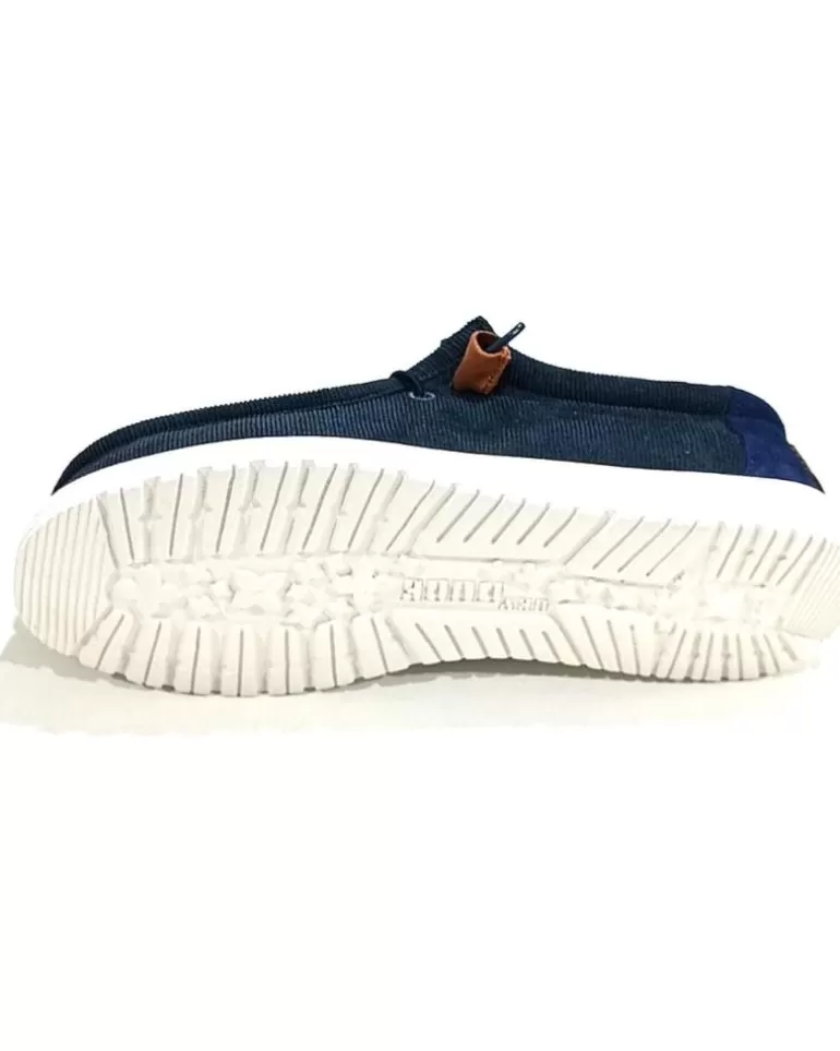HEY DUDE Zapatos De Hombre Zapatilla De Lona Con Suela De Goma Navy Outlet