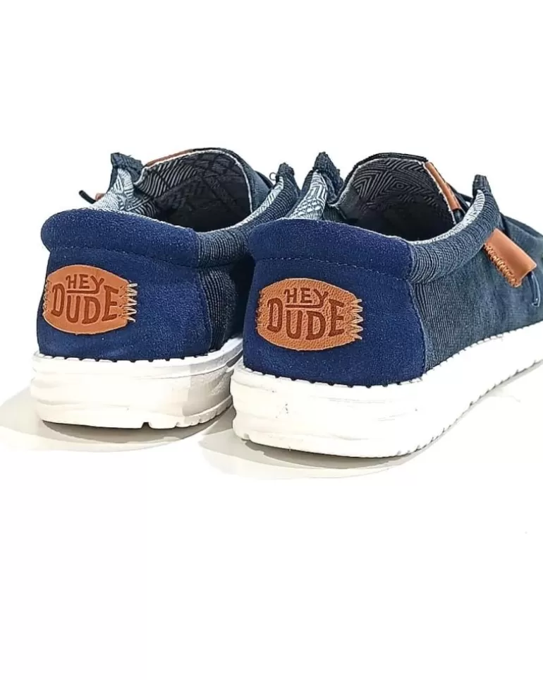 HEY DUDE Zapatos De Hombre Zapatilla De Lona Con Suela De Goma Navy Outlet