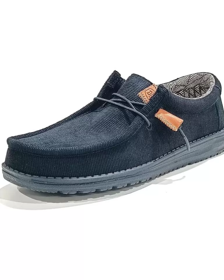 HEY DUDE Zapatos De Hombre Zapatilla De Lona Con Suela De Goma Negro Cheap