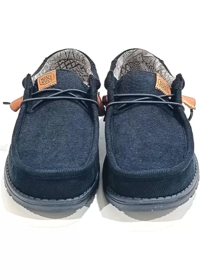 HEY DUDE Zapatos De Hombre Zapatilla De Lona Con Suela De Goma Negro Cheap