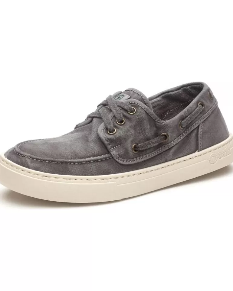 NATURAL WORLD Zapatos De Hombre Old Quercia Nautico Enzimatico 6761-930 Gris Best Sale
