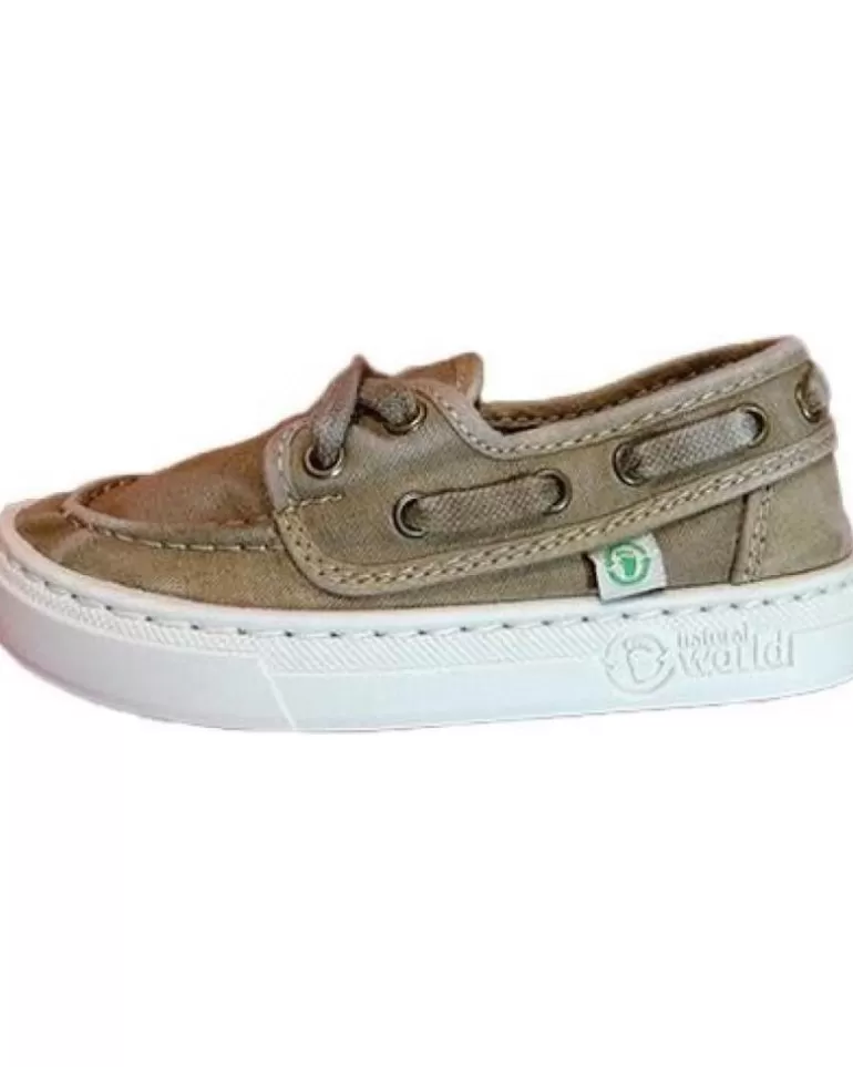 NATURAL WORLD Zapatos De Niño 50-Old Nela-Nautico Enzimat Beige New