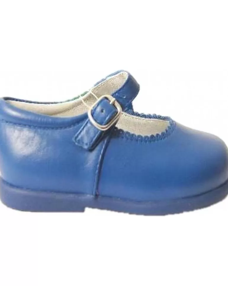 OTRAS MARCAS Zapatos De Niña Bambinelli 457 Merceditas Piel Con Hebilla Azul Flash Sale