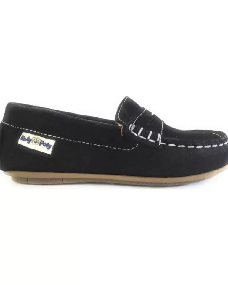 OTRAS MARCAS Zapatos De Niña Mocasin En Serraje Marino Azul Fashion