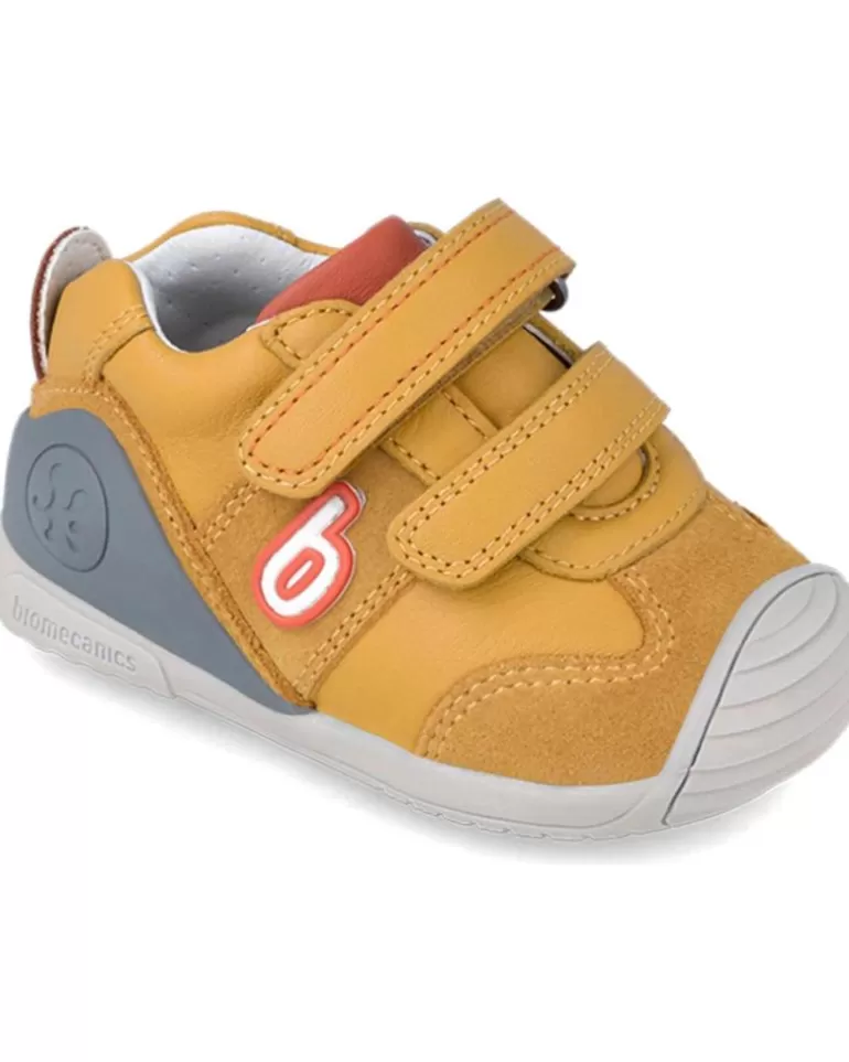 OTRAS MARCAS Zapatos De Niña Y Niño Deportivo Con Doble Velcro Primeros Pasos Yema Y Mostaza Discount